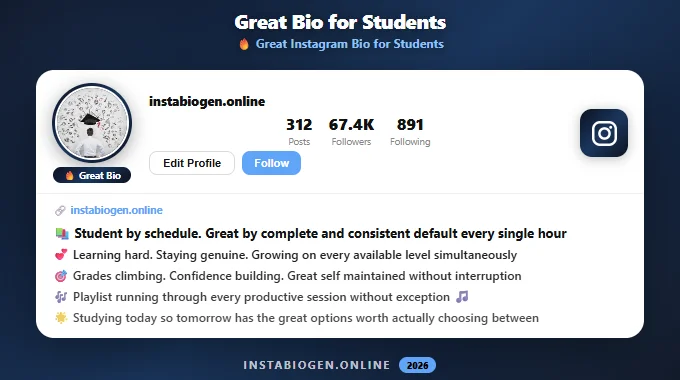 Great Instagram Bio for Students